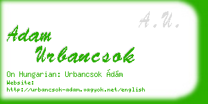 adam urbancsok business card